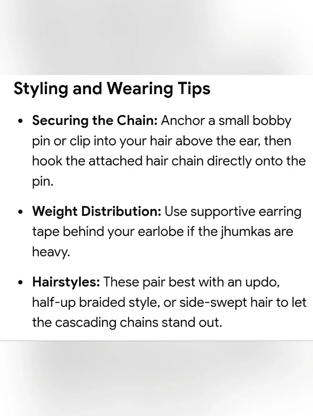 Jhumka dangle Earrings With Hair Chains- Women Jewelry